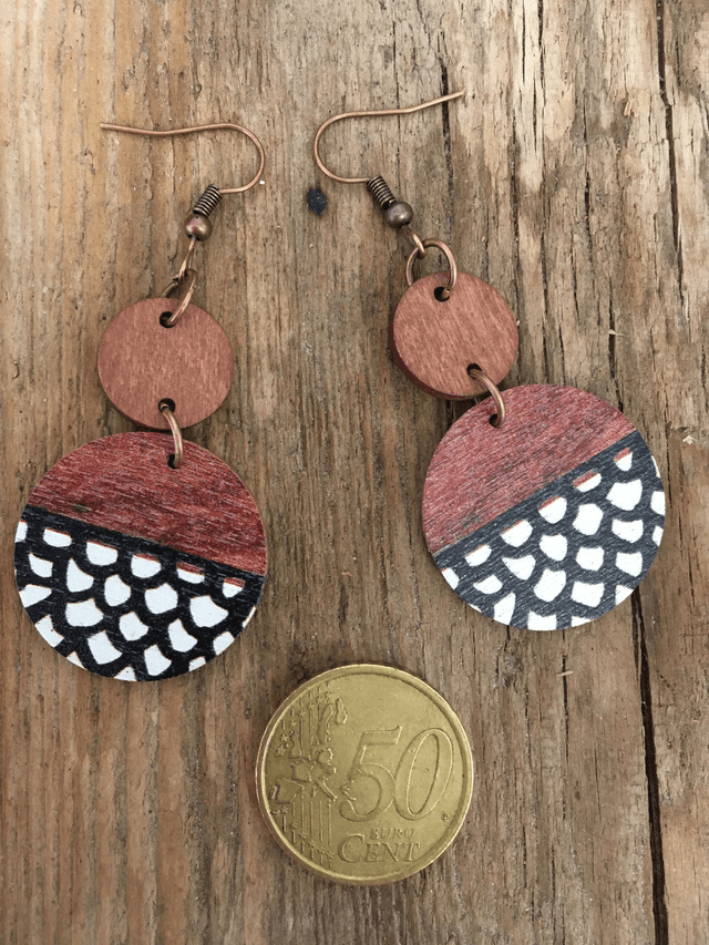 BOUCLES D'OREILLES BOIS "ECAILLES"