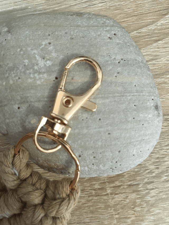 PORTE-CLEFS MACRAME BEIGE