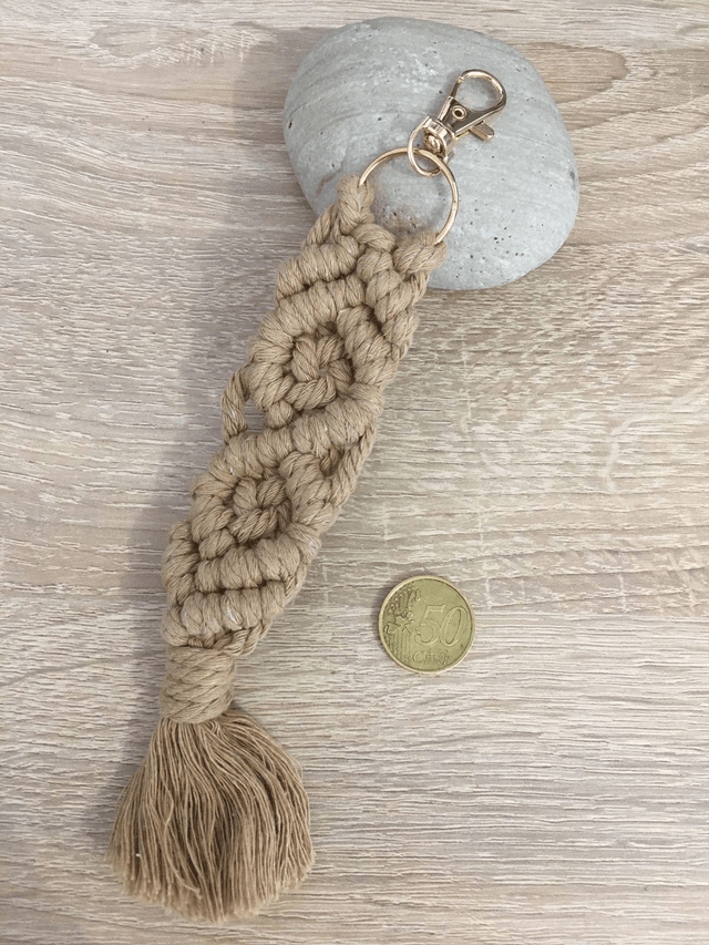 PORTE-CLEFS MACRAME BEIGE