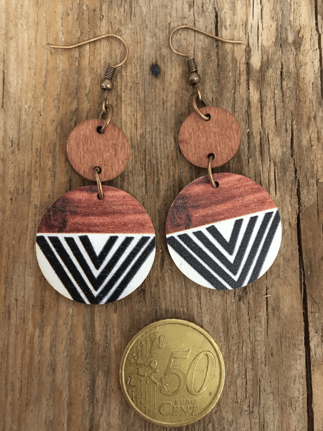 BOUCLES D'OREILLES BOIS "TRIANGLES"