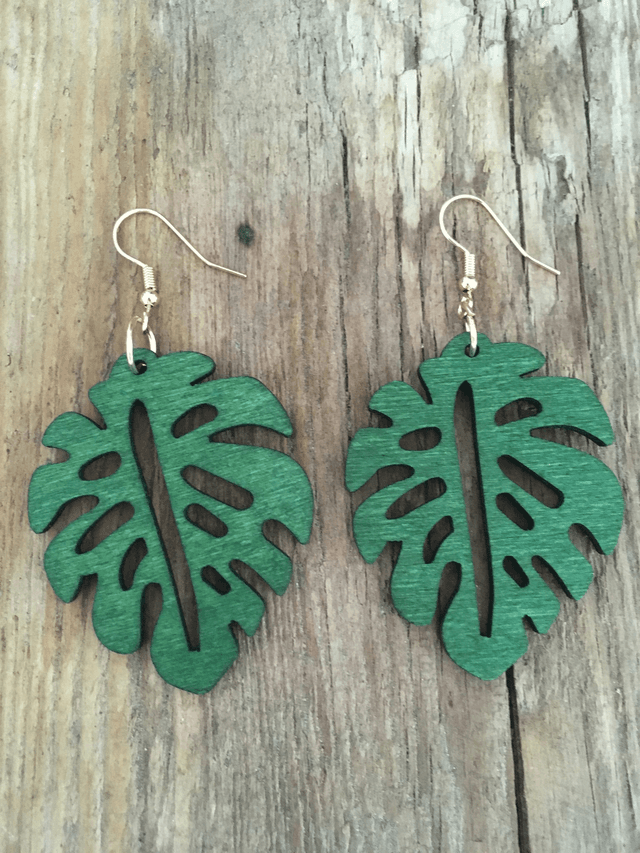 BOUCLES D&#039;OREILLES BOIS &quot;FEUILLES&quot;