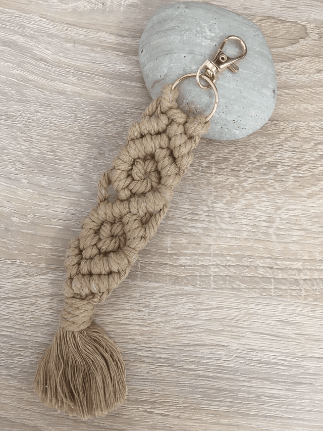 PORTE-CLEFS MACRAME BEIGE
